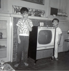 Family photo, Veronica Slaughter's siblings with their first TV