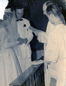 Family photo, Veronica Slaughter's mother and father getting married in 1950