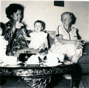 Family photo, baby Veronica Slaughter with her mother and grandmother